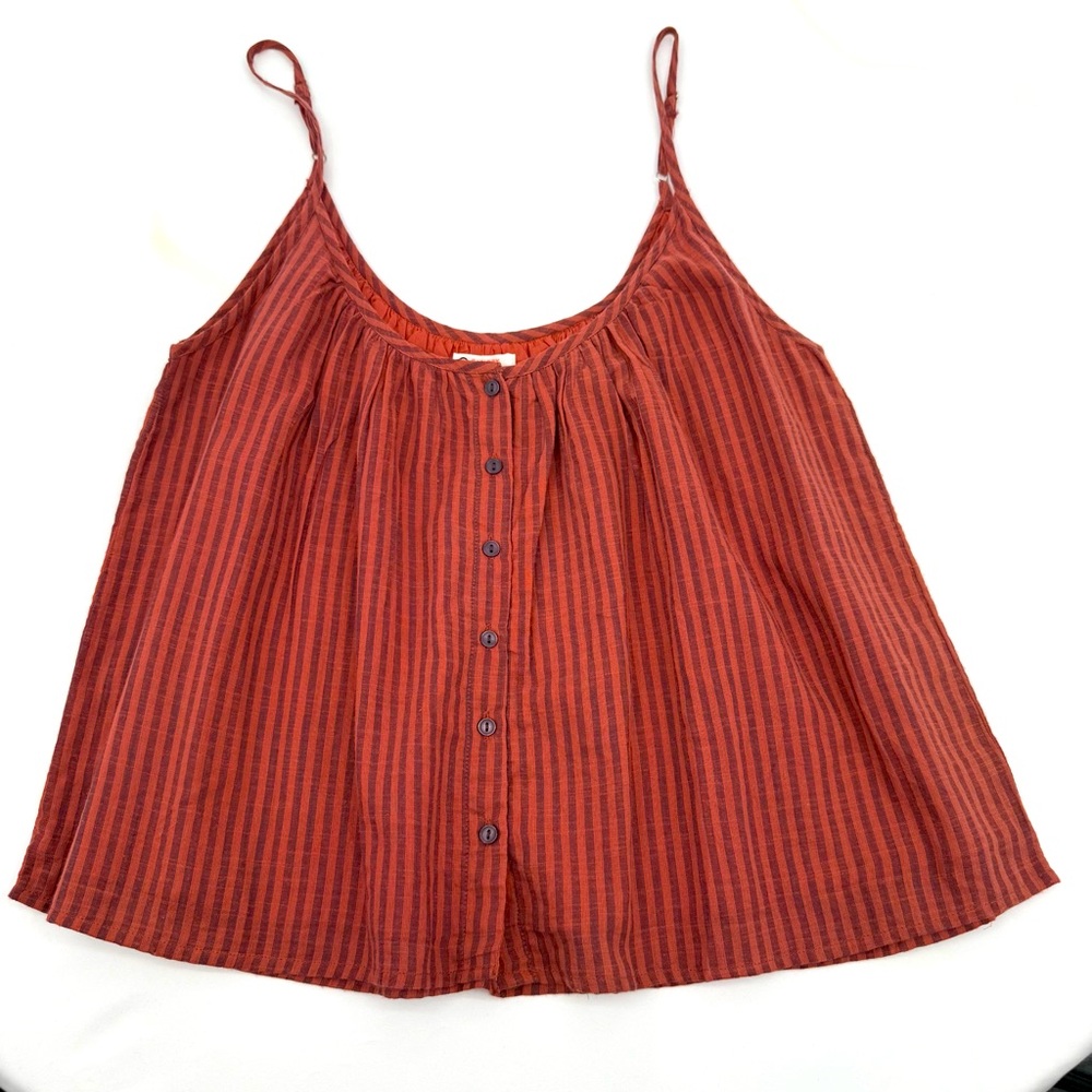 Sundry Rust Red Striped Spaghetti Strap Tank